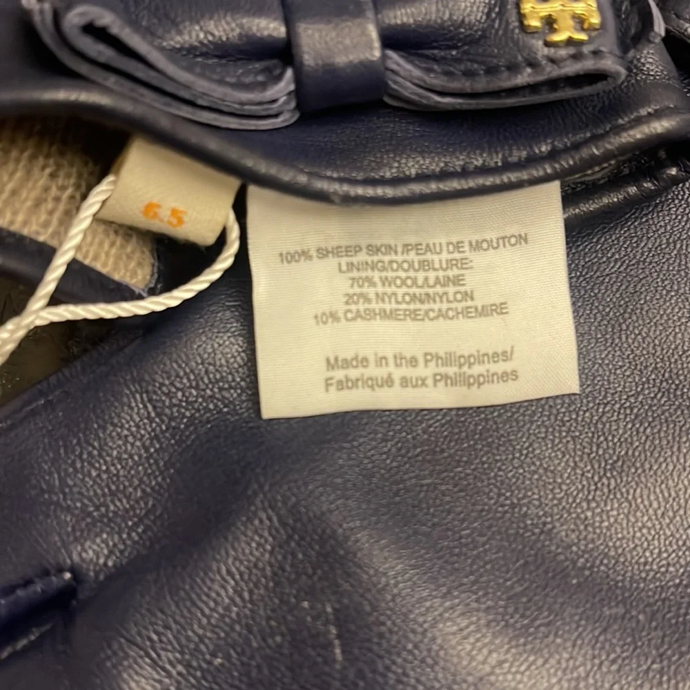 Tory Burch Leather Bow Gloves